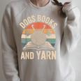 Dogs Books And Yarn Crochet Crocheting Raglan Sleeve Sweatshirt Heather Forest