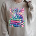 Dragon Book Fantasy Reading Raglan Sleeve Sweatshirt Heather Forest