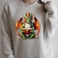 Dragon With Book Raglan Sleeve Sweatshirt Heather Forest