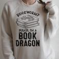 Dragon Literary Readers Book Themed Lovers Book Dragon Raglan Sleeve Sweatshirt Heather Forest