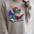 Dragon Wearing Glasses Reading A Book Raglan Sleeve Sweatshirt Heather Forest Dragon Wearing Glasses Reading A Book Raglan Sleeve Sweatshirt Heather Forest