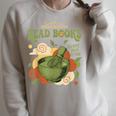 Drink Matcha Read Books Elevate Your Green Tea Ritual Raglan Sleeve Sweatshirt Heather Forest