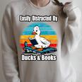 Ducks Books Lover Easily Distracted By Ducks & Books Raglan Sleeve Sweatshirt Heather Forest