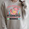 Easily Distracted By Axolotls And Books Cute Axolotl Raglan Sleeve Sweatshirt Heather Forest