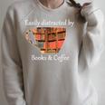 Easily Distracted By Books & Coffee Raglan Sleeve Sweatshirt Heather Forest