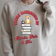 Easily Distracted By Books Cats Tea Book Lovers Librarians Raglan Sleeve Sweatshirt Heather Forest