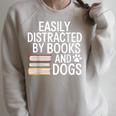 Easily Distracted By Books And Dogs Reading Dog Lovers Raglan Sleeve Sweatshirt Heather Forest Easily Distracted By Books And Dogs Reading Dog Lovers Raglan Sleeve Sweatshirt Heather Forest