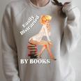Easily-Distracted By Books Pin-Up Girl Sexy Anime Retro Art Raglan Sleeve Sweatshirt Heather Forest