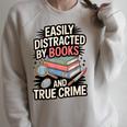 Easily Distracted By Books And True Crime Raglan Sleeve Sweatshirt Heather Forest Easily Distracted By Books And True Crime Raglan Sleeve Sweatshirt Heather Forest