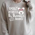 Easily Distracted By Bunnies And Books Raglan Sleeve Sweatshirt Heather Forest