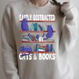 Easily Distracted By Cats And Book Bookworm Cat Lover For Men Women Raglan Sleeve Sweatshirt Heather Forest Easily Distracted By Cats And Book Bookworm Cat Lover For Men Women Raglan Sleeve Sweatshirt Heather Forest