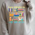 Easily Distracted By Cats And Books Cat Book Lovers Bookworm Raglan Sleeve Sweatshirt Heather Forest