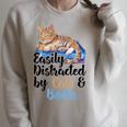 Easily Distracted By Cats And Books For Cat Lovers Men Women Kids Raglan Sleeve Sweatshirt Heather Forest