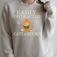 Easily Distracted By Cats And Books Cute Cat Reading Reader Raglan Sleeve Sweatshirt Heather Forest Easily Distracted By Cats And Books Cute Cat Reading Reader Raglan Sleeve Sweatshirt Heather Forest