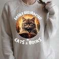 Easily Distracted By Cats And Books Librarians Bibliophiles Raglan Sleeve Sweatshirt Heather Forest Easily Distracted By Cats And Books Librarians Bibliophiles Raglan Sleeve Sweatshirt Heather Forest