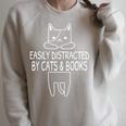 Easily Distracted Cats And Books Shirt For Readers Raglan Sleeve Sweatshirt Heather Forest Easily Distracted Cats And Books Shirt For Readers Raglan Sleeve Sweatshirt Heather Forest