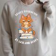 Easily Distracted By Cats And Books Shirts Book Lover Raglan Sleeve Sweatshirt Heather Forest