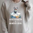 Easily Distracted By Dalmatian And Books Dog & Book Lover For Men Women Kids Raglan Sleeve Sweatshirt Heather Forest