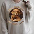 Easily Distracted By Dogs Books Coffee Librarian Bibliophile Raglan Sleeve Sweatshirt Heather Forest