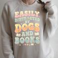 Easily Distracted By Dogs And Books Teacher Dog Mom Raglan Sleeve Sweatshirt Heather Forest Easily Distracted By Dogs And Books Teacher Dog Mom Raglan Sleeve Sweatshirt Heather Forest