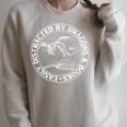 Easily Distracted By Dragons & Books Book Lover Fantasy Raglan Sleeve Sweatshirt Heather Forest