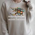 Easily Distracted By Dragons & Books Cool Reading Books Raglan Sleeve Sweatshirt Heather Forest