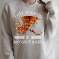 Easily Distracted By Dragons And Books Nerds Raglan Sleeve Sweatshirt Heather Forest Easily Distracted By Dragons And Books Nerds Raglan Sleeve Sweatshirt Heather Forest