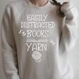 Easily Distracted By Knitting Books And Yarn Quote Reader Raglan Sleeve Sweatshirt Heather Forest