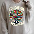 Education Is Freedom Knowledge Power MotivationBook Lover Raglan Sleeve Sweatshirt Heather Forest