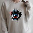 Evil Eye Comic Book Art Eyes Red Blue Grunge Aesthetic Raglan Sleeve Sweatshirt Heather Forest Evil Eye Comic Book Art Eyes Red Blue Grunge Aesthetic Raglan Sleeve Sweatshirt Heather Forest