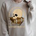Existential Crisis Club Lifetime Member Skull Books Sarcasm Raglan Sleeve Sweatshirt Heather Forest