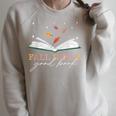 FALL INTO A GOOD BOOK Reader Autumn Reading Books Meme Raglan Sleeve Sweatshirt Heather Forest