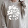Fantasy Books Enthusiasts Men Women Kids Book Club Bookworm Raglan Sleeve Sweatshirt Heather Forest