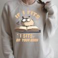 If i Fits I Sits On Your Book Premium Tri-Blend Raglan Sleeve Sweatshirt Heather Forest
