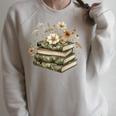 Floral Boho Flowers Books Camo Teacher Wildflowers Reading Raglan Sleeve Sweatshirt Heather Forest