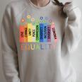 Floral Book Equality Human Rights Social Justice Peace Love Raglan Sleeve Sweatshirt Heather Forest