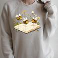 Floral Bumble Bee Reading Book Wildflower Bookish Librarian Raglan Sleeve Sweatshirt Heather Forest Floral Bumble Bee Reading Book Wildflower Bookish Librarian Raglan Sleeve Sweatshirt Heather Forest