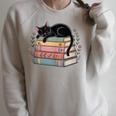 Floral Cat Sleeping On Books Raglan Sleeve Sweatshirt Heather Forest Floral Cat Sleeping On Books Raglan Sleeve Sweatshirt Heather Forest