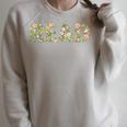 Floral Read Typography Aesthetic Book Lover Raglan Sleeve Sweatshirt Heather Forest
