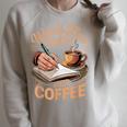 Words Flow Better Caffeine Coffee Drinker Book Writer Raglan Sleeve Sweatshirt Heather Forest