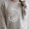 Flowers Butterfly Floral Women's Book Lovers Teacher Performance Raglan Sleeve Sweatshirt Heather Forest