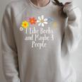 Flowers Drawing I Like Books And Maybe 3 People 2025 Raglan Sleeve Sweatshirt Heather Forest