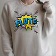 Flute Is My Superpower Flautist Comic Book Style Raglan Sleeve Sweatshirt Heather Forest