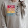 If Found Please Return To Library Retro Book Library Raglan Sleeve Sweatshirt Heather Forest