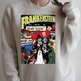 Frankenstein Halloween Horror Vintage Comic Book Retro Raglan Sleeve Sweatshirt Heather Forest Frankenstein Halloween Horror Vintage Comic Book Retro Raglan Sleeve Sweatshirt Heather Forest
