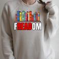 Frea-Dom Anti Ban Books I Read Banned Books Freedom Book Raglan Sleeve Sweatshirt Heather Forest
