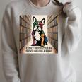 French Bulldog Dog Books Nerds Book Readers French Bulldog Raglan Sleeve Sweatshirt Heather Forest