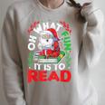 What Fun It Is To Read Books Christmas Santa Reading Books Raglan Sleeve Sweatshirt Heather Forest