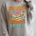 Fun Reading Is My Favorite Sport Book Lover Raglan Sleeve Sweatshirt Heather Forest