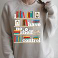 FUNNY NO SELF SHELF CONTROL READING BOOKS BOOKWORM BOOK PUN Raglan Sleeve Sweatshirt Heather Forest